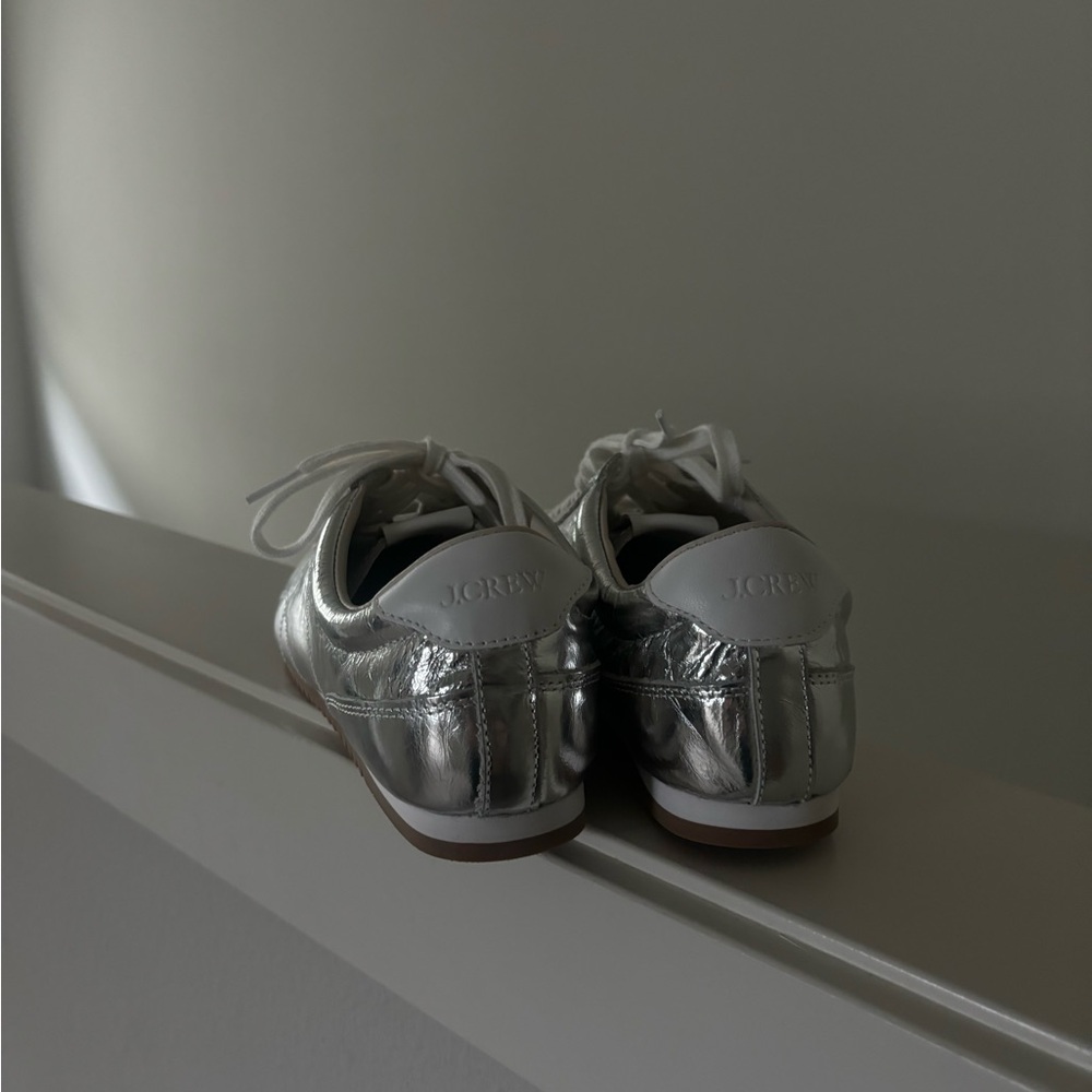 J. Crew Metallic Silver Sneakers - Picture 4 of 5
